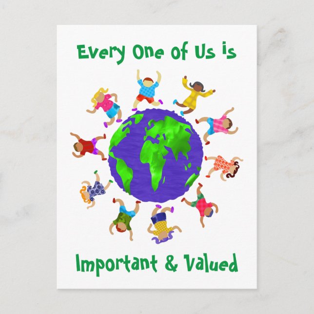 Wichtige und wertvolle Kinder Postkarte (Vorderseite)