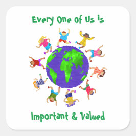 Wichtige und wertvolle Kinder Quadratischer Aufkleber