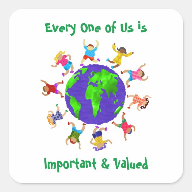 Wichtige und wertvolle Kinder Quadratischer Aufkleber (Vorderseite)