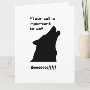Wichtiger Call Funny Wolf Customer Service Cartoon Karte