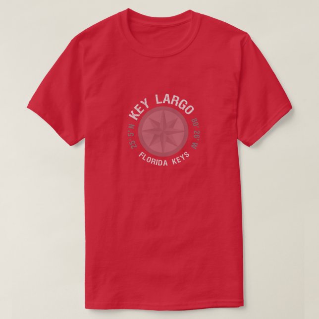 Wichtiger Largo Florida Keys nautischer Breitengra T-Shirt (Design vorne)