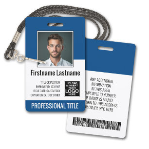 Wichtiger Mitarbeiter - Foto, Barcode, Logo, Blau Ausweis