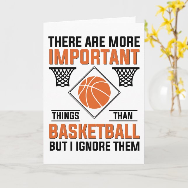 Wichtigere Dinge als Basketball Karte (Gelbe Blume)