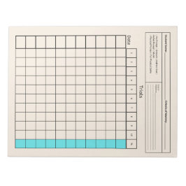 Wichtiges SpEd-Tool: Leeres Datenblatt (Tests) Notizblock