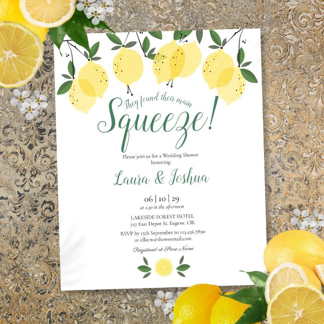 Wichtigste Squeeze Lemon Polterabend Einladung (Main Squeeze Lemon Wedding Shower Budget Invite)