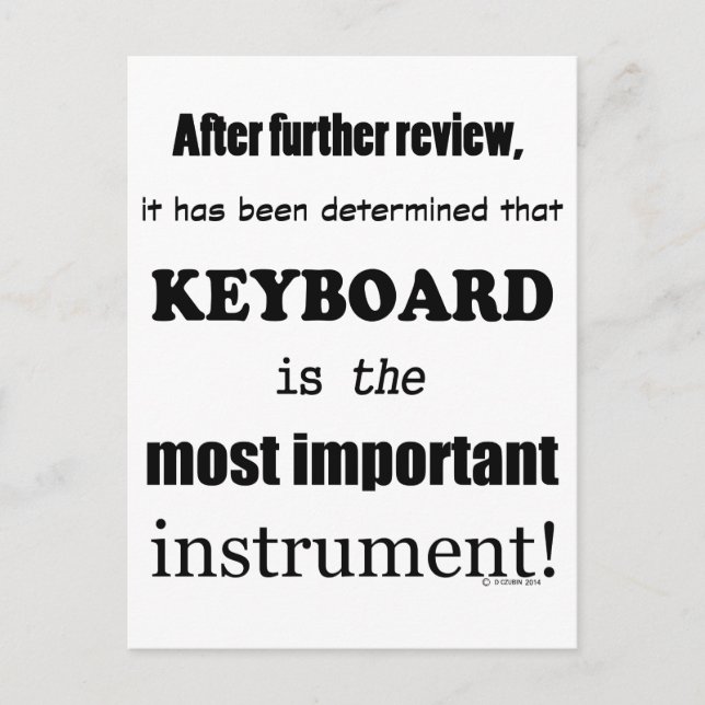 Wichtigstes Instrument Postkarte (Vorderseite)