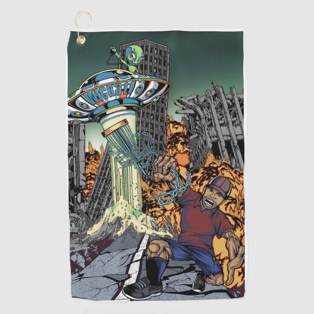 Wick311 Alien attackiert Handtuch (Vorderseite)