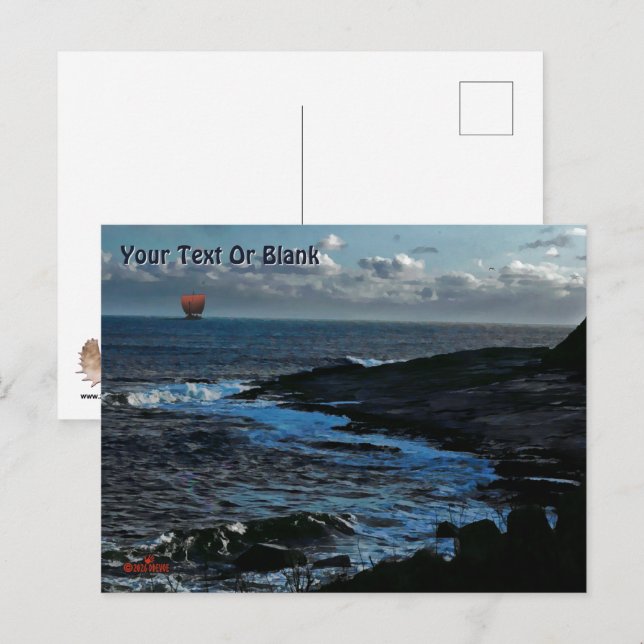 Wick Bay Wikinger-Langschiff Postkarte (Vorne/Hinten)
