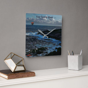 Wick Bay Wikinger-Langschiff Quadratische Wanduhr