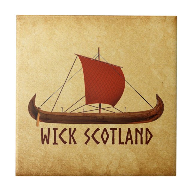 Wick Scotland Wikingerschiff Fliese (Vorderseite)