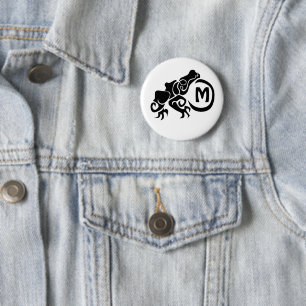 Wick Tribal Frog Monogram Button