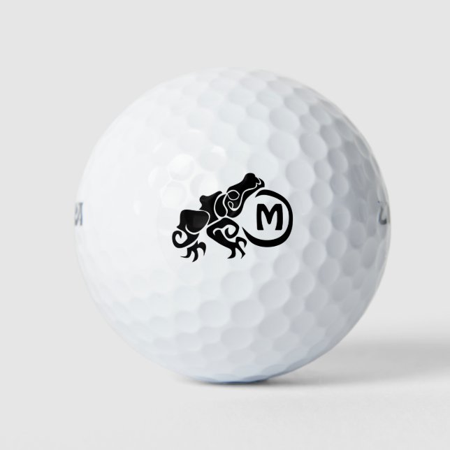 Wick Tribal Frog Monogram Golfball (Vorderseite)