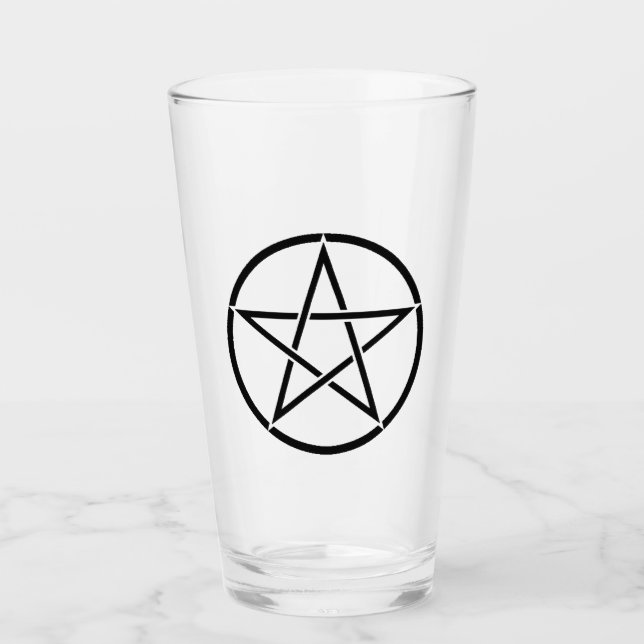 Wickanisches Pentagramm (Pentagram) Glas (Vorderseite)