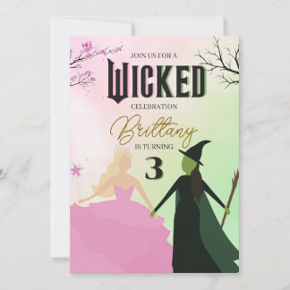 Wicked Birthday Invitation Elphaba and Galinda Einladung