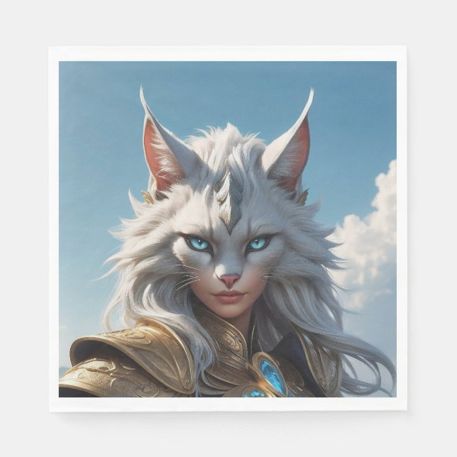 Wicked Blue Mit Augen Cat Serviette (Vorderseite)