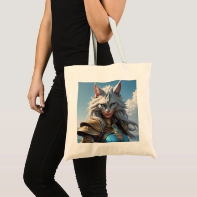 Wicked Blue Mit Augen Cat Tragetasche (100% natural material 100% cotton D: 15.75"l x 15.25"w 5 handle colors
)