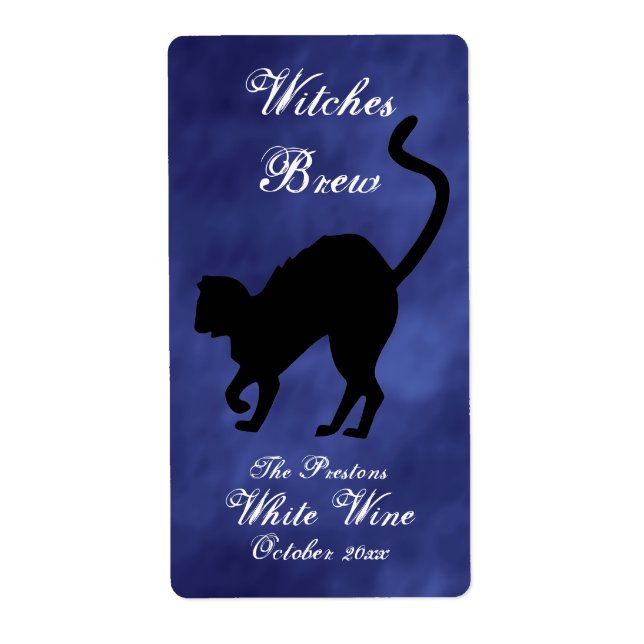 Wicked Cat in Lila Haze Hexen Brew Wine Label (Vorne)