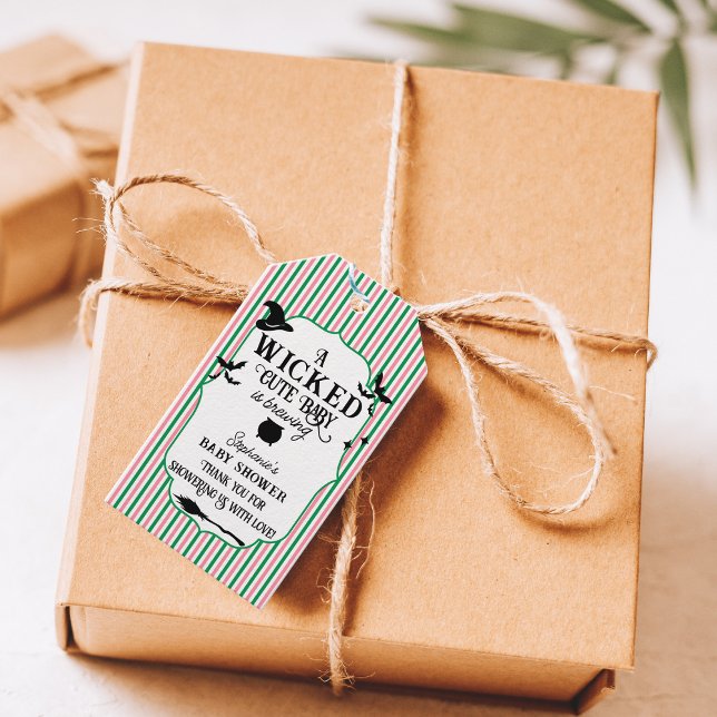 Wicked Cute Baby is Brewing Halloween Baby Shower Geschenkanhänger (Von Creator hochgeladen)