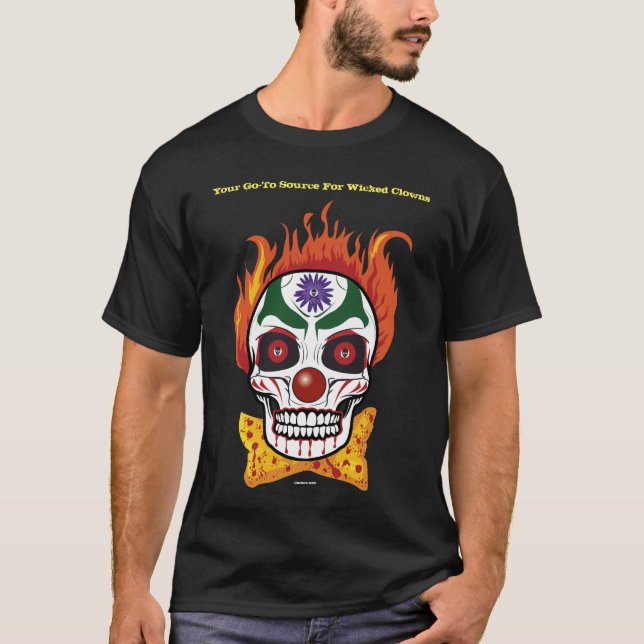 Wicked Evil Clown Skull Mens Tshirt (Vorderseite)