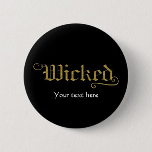 WICKED Falscher Gold-Look Halloween-Festkostüm Button