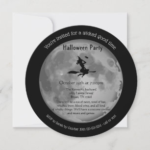 Wicked Full Moon Mystical Hexe Halloween-Party Einladung