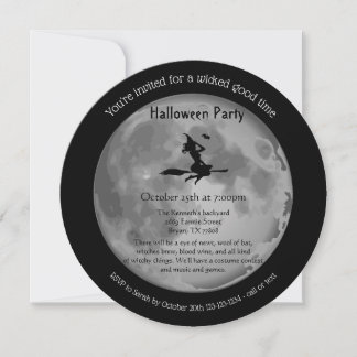 Wicked Full Moon Mystical Hexe Halloween-Party Einladung