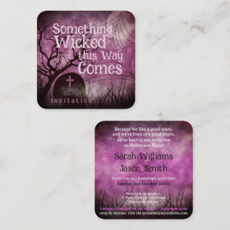 Wicked Fun Halloween Wedding Mini Cards Quadratische Visitenkarte