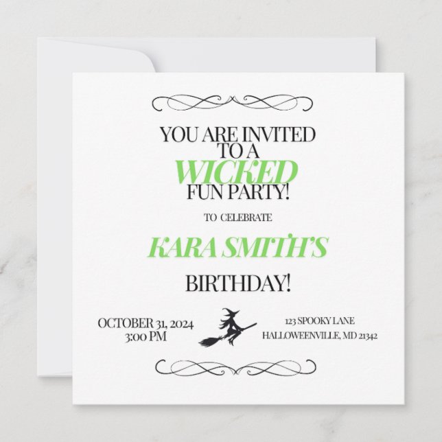 Wicked Fun Party Einladung (Vorderseite)