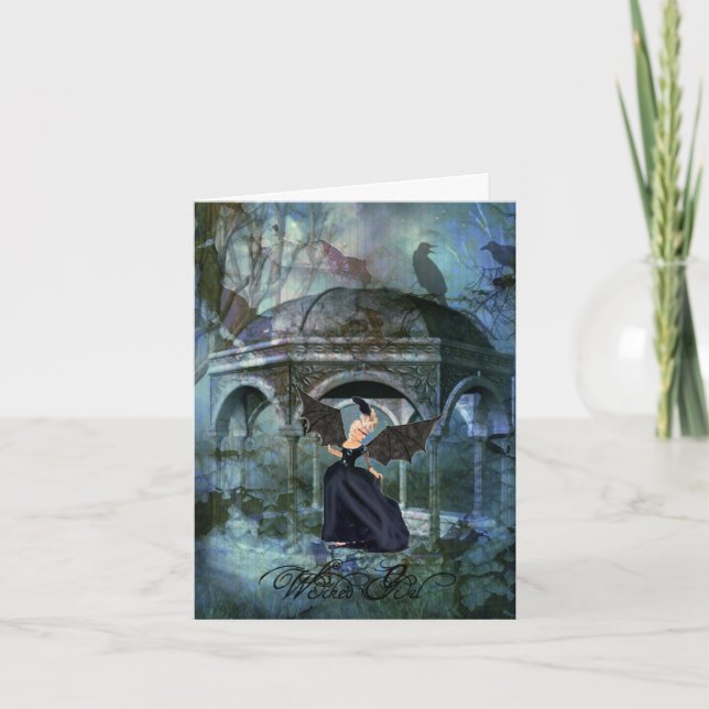 Wicked Girl Halloween Card Karte (Vorderseite)