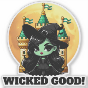 Wicked Good Little Green Witch Moon Castle Aufkleber