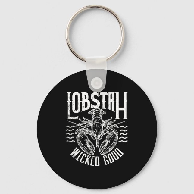Wicked Good Lobstah Funny Maine Boston Cape Cod Lo Schlüsselanhänger (Vorderseite)
