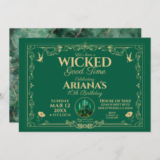 Wicked Good Time Green Birthday Party Invitation Einladung
