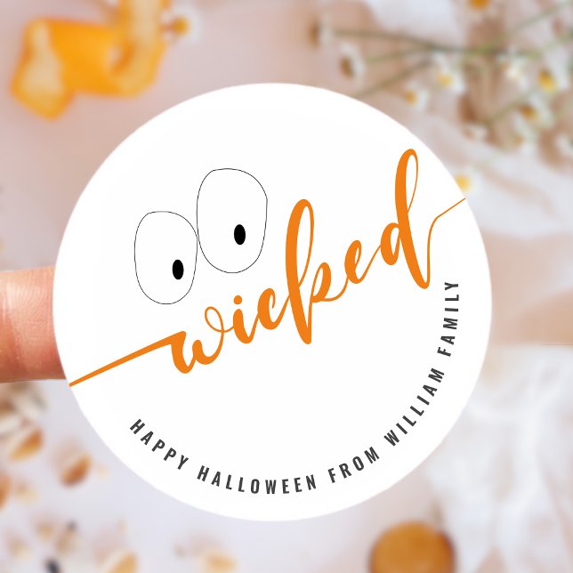 Wicked Halloween Fvor Leckerei Bag Runder Aufkleber (Wicked Halloween Favor Treat Bag Classic Round Sticker)