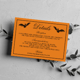 Wicked Halloween Orange Black Gothic Wedding Begleitkarte