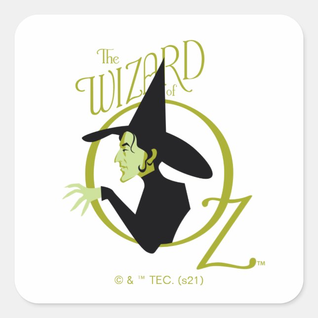 Wicked Hexe™ Der Assistent für OZ™-Logo Quadratischer Aufkleber (Vorderseite)