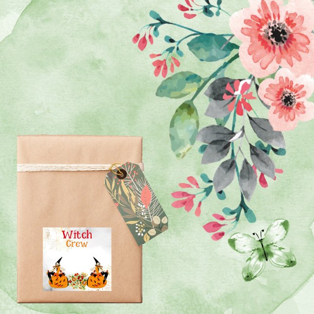 Wicked Hexenkraut Crew Halloween Orange Kürbislate Aufkleber (Wicked Witch Crew Halloween Orange Jack O Lanterns Sticker)