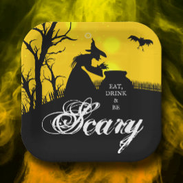 Wicked Hexenmeister Silhouette Halloween Pappteller