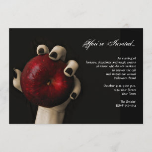 Wicked Hexenrot-Apfel-Halloween-Party Einladung