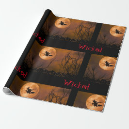 Wicked Hexenschwarz Orange Spooky Halloween Geschenkpapier