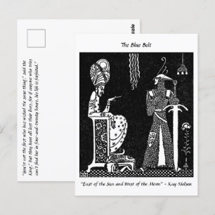 Wicked King and Brave Knight Märchen zeichnend Postkarte