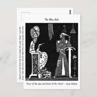 Wicked King and Brave Knight Märchen zeichnend Postkarte