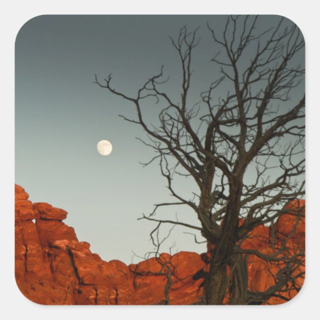 Wicked Moon Quadratischer Aufkleber (Vorderseite)