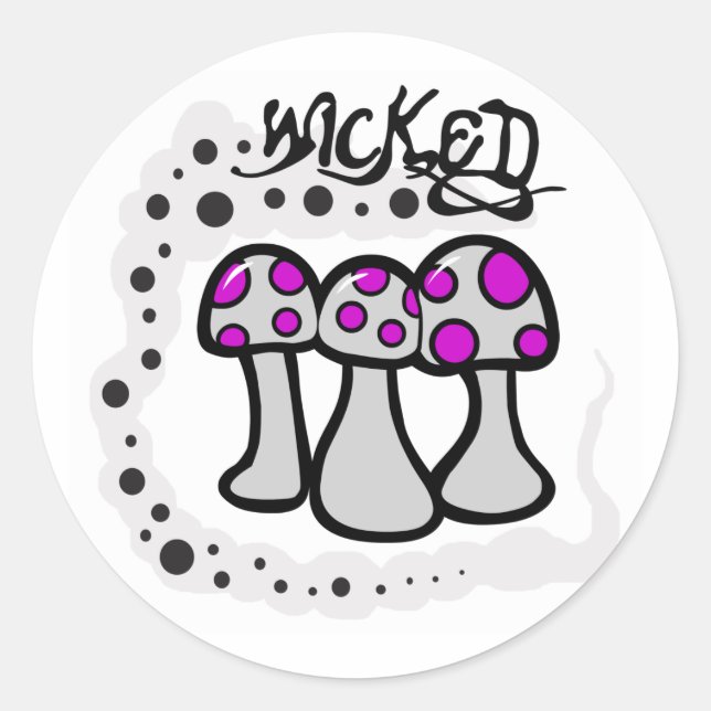 Wicked Mushroom Runder Aufkleber (Vorderseite)