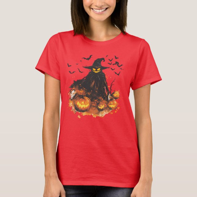 Wicked Pumpkin Reaper Halloween T-Shirt – Spooky (Vorderseite)