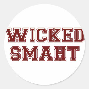 Wicked Smart (Smaht) Uni Boston Runder Aufkleber