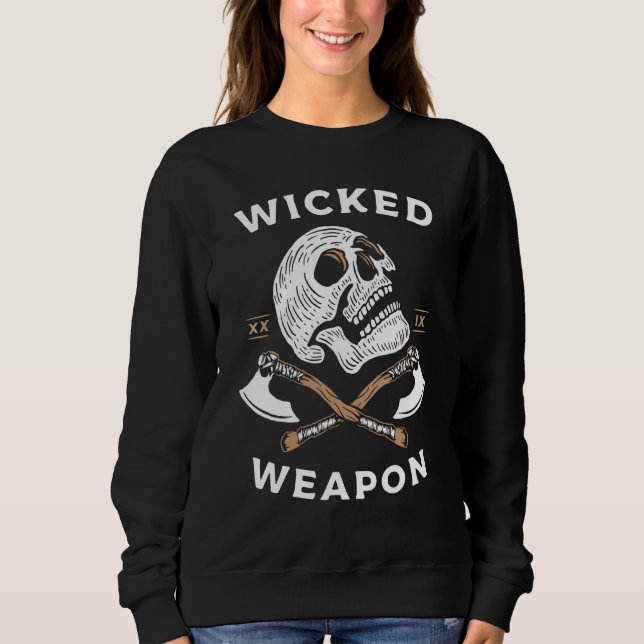 Wicked Weapon Horror Skull Dark Knight T-Shirt Leg Sweatshirt (Vorderseite)