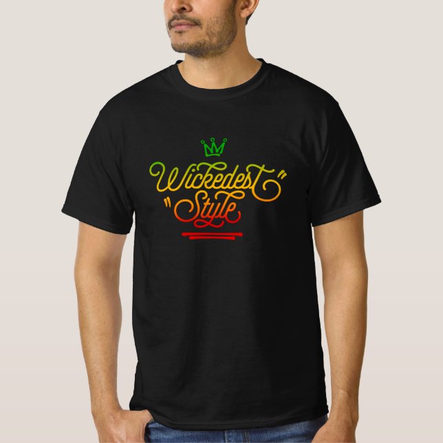 Wickedest Style Rasta Colors Reggae T - Shirt (Vorderseite)