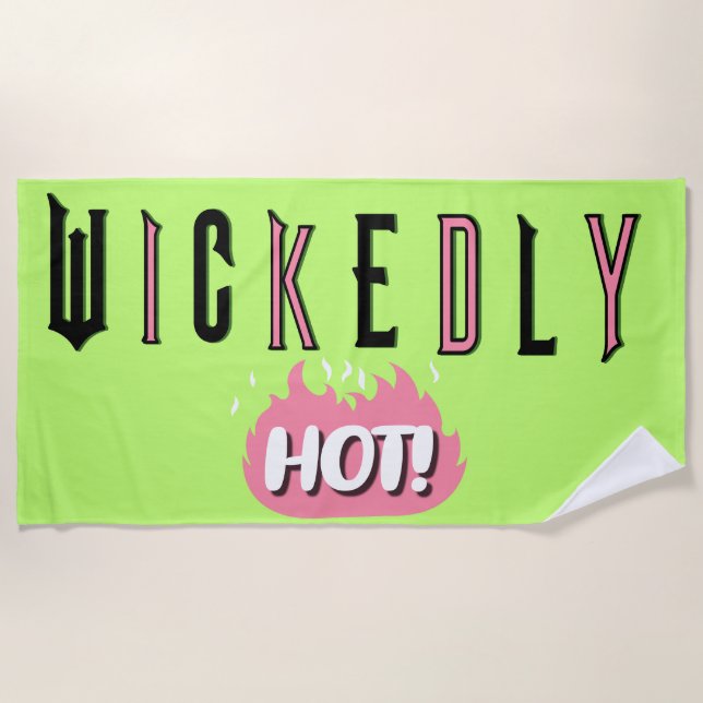 Wickedly Hot (Lime Green) Beach Towel Strandtuch (Vorderseite)