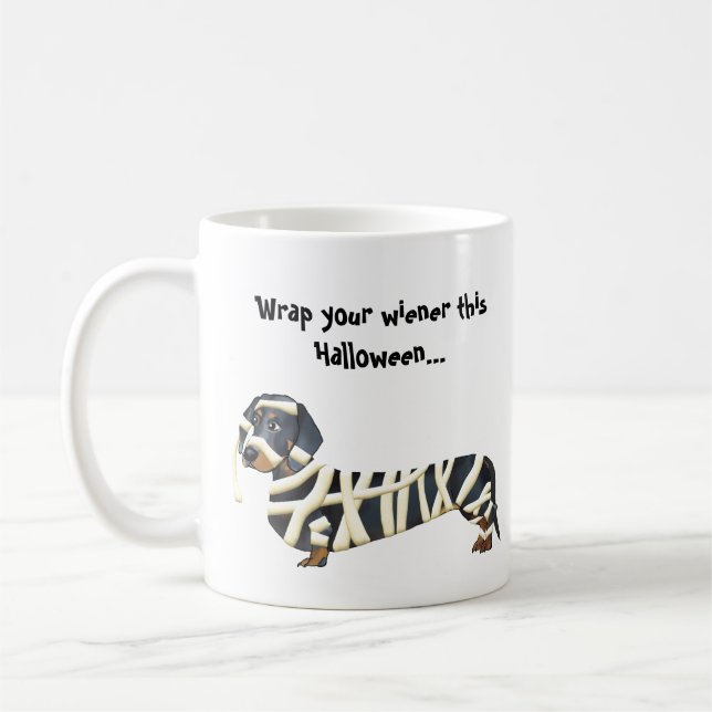 Wickeln Sie Ihre Dackel der Dackel-| Halloween ein Kaffeetasse (Links)