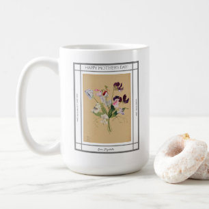 Wickenblumen Blumen Vintage Muttertag Kaffeetasse